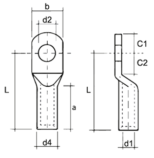 150mm² Aluminium Lug, M14 Hole